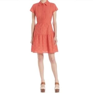 DVF Skylar Ocean Coral Eyelet Dress NWT